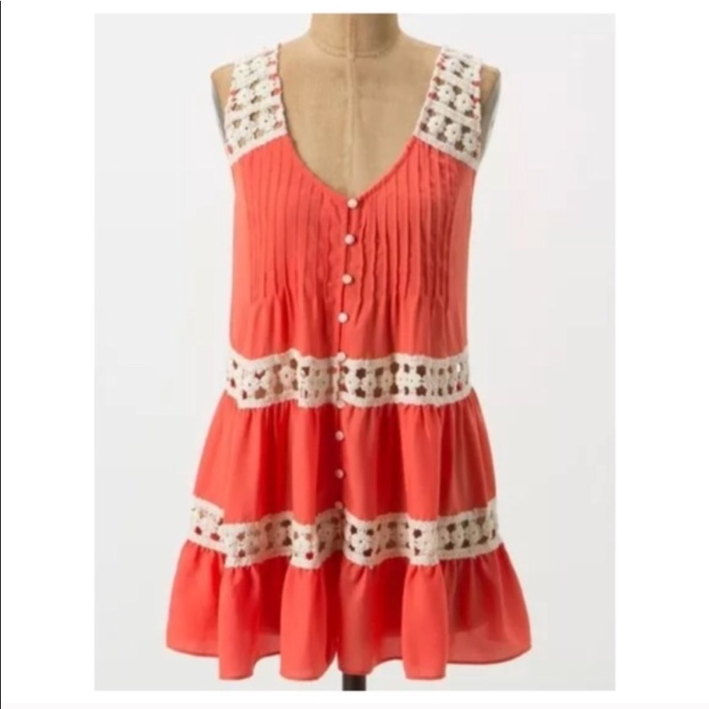 Anthropologie tunic lace tiered tank top Vanessa 6